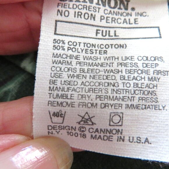 Vintage Cannon Full Sheet Set 1 Flat 2 Pillowcases Floral Ruffle Cottage Romanic - Picture 8 of 9